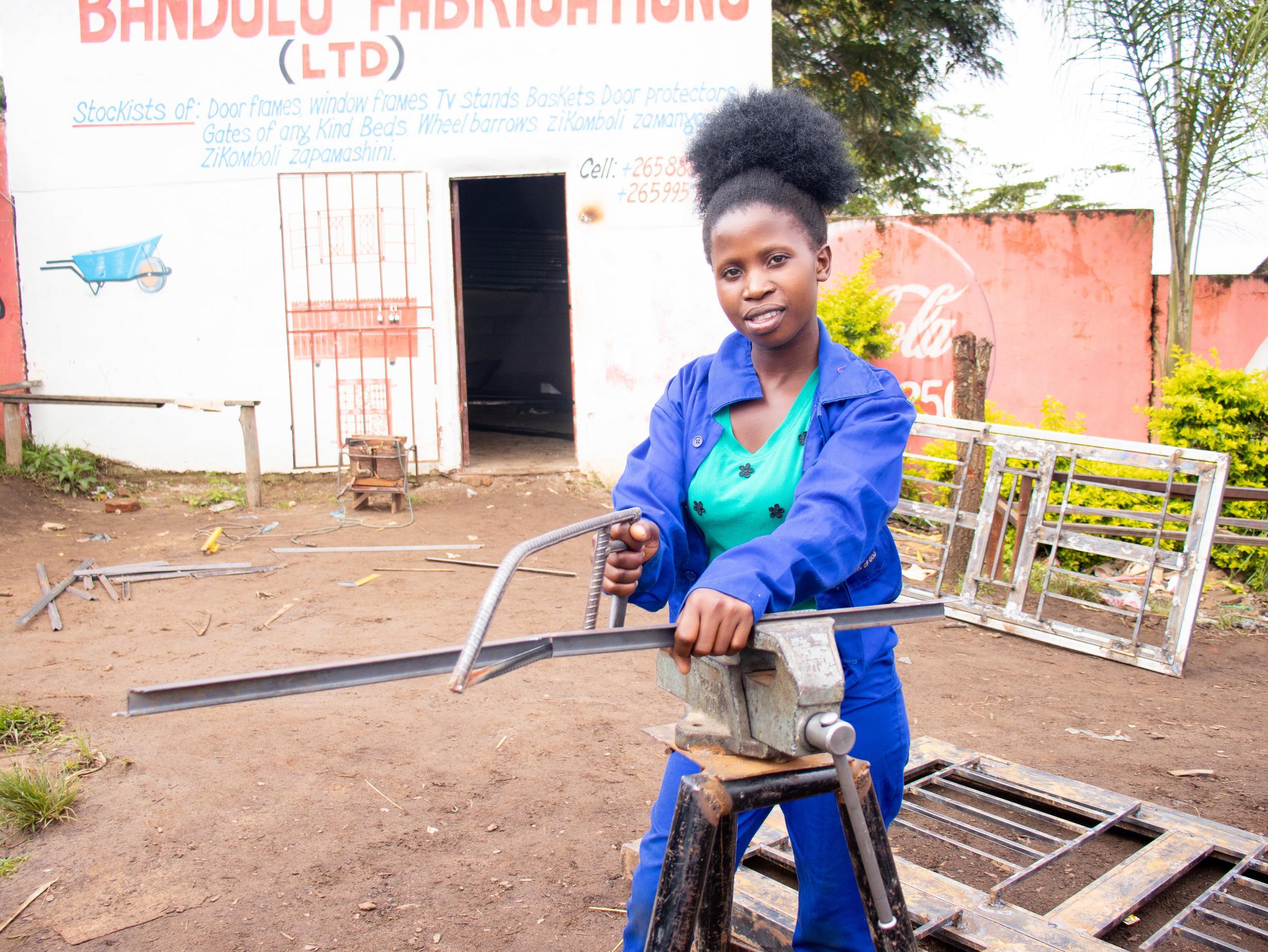 A girl in vocational training: Welding and Fabrication (source: KNH LU)
