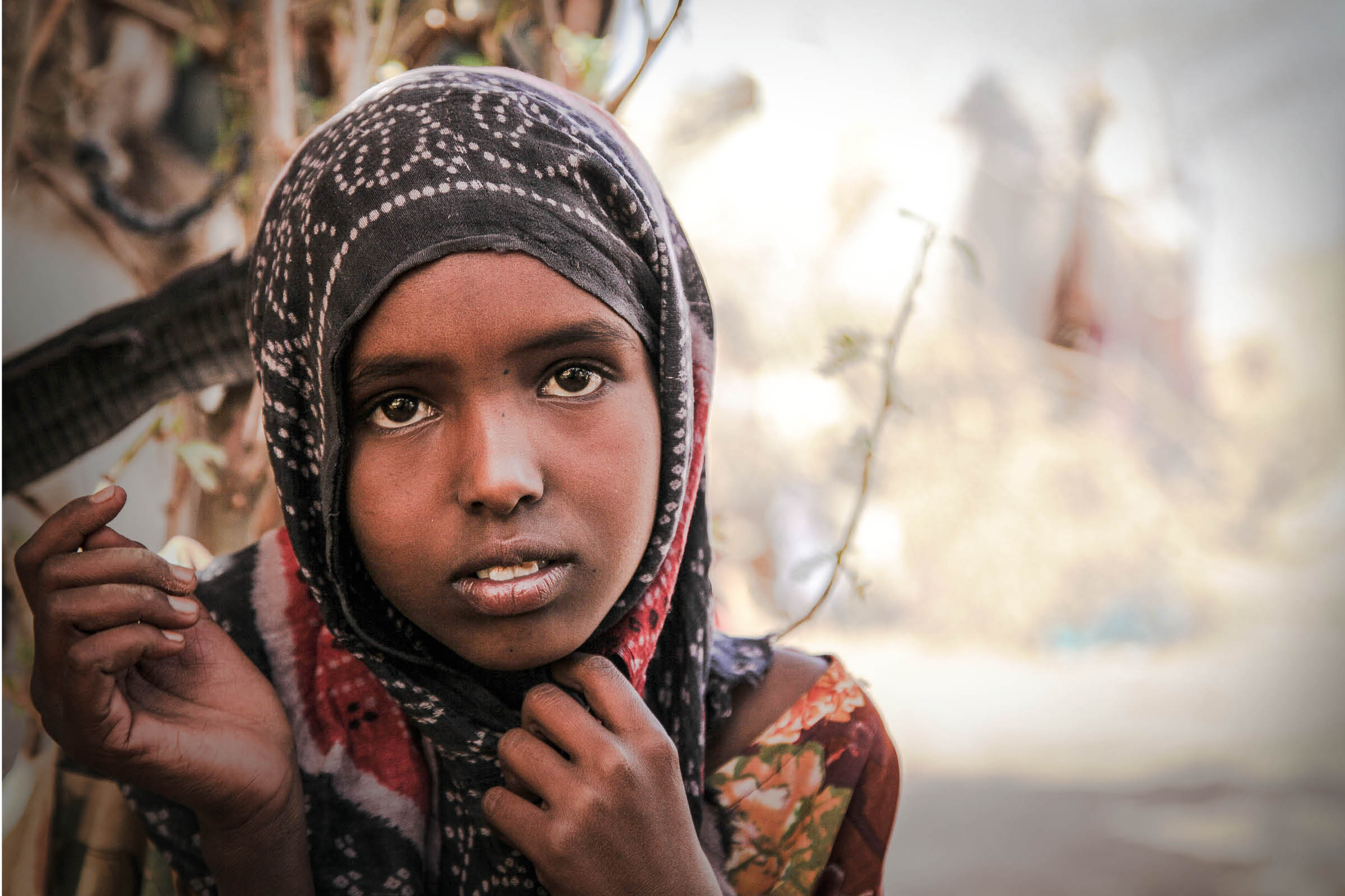 Una niña con velo de Zambia